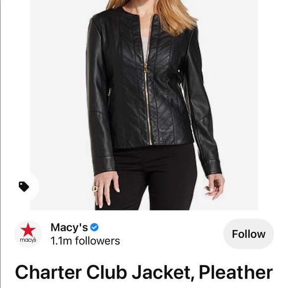 charter club leather jacket